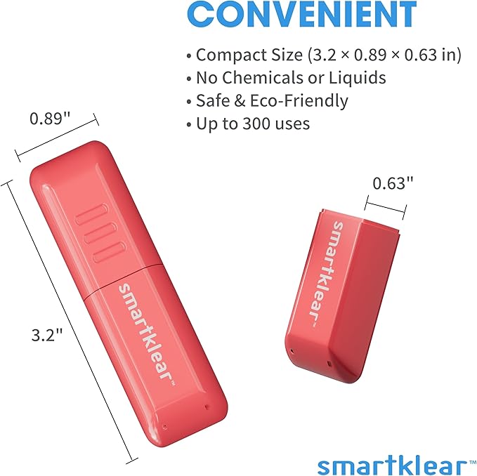 CarbonKlean SmartKlear Smart Phone Screen Cleaner - Compatible with iPhones, Androids, and More - Cleaner with Carbon Microfiber Tech-Injected Pink-1 Count (Pack of 1)