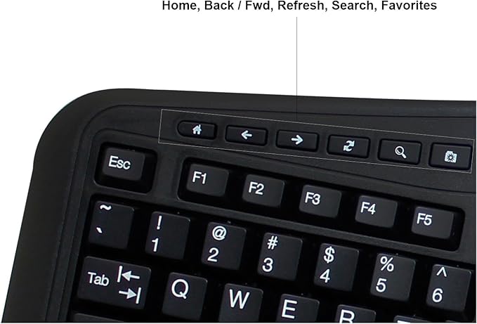 Adesso AKB-450UB - Ergonomic Keyboard with Built-in Touchpad & Palm Rest for Comfort, Wired USB, Multimedia Hotkeys, Split Keys Design - Compatible for PC