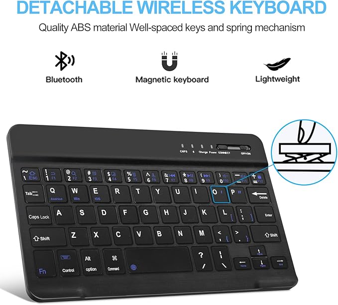BORIYUAN for iPad mini 1 2 3 4 5 Case with Keyboard, Detachable Wireless Bluetooth Keyboard, Slim Magnetic Folio Protective Cover Case with Pencil Holder for iPad mini 7.9 inch, Auto Sleep/Wake