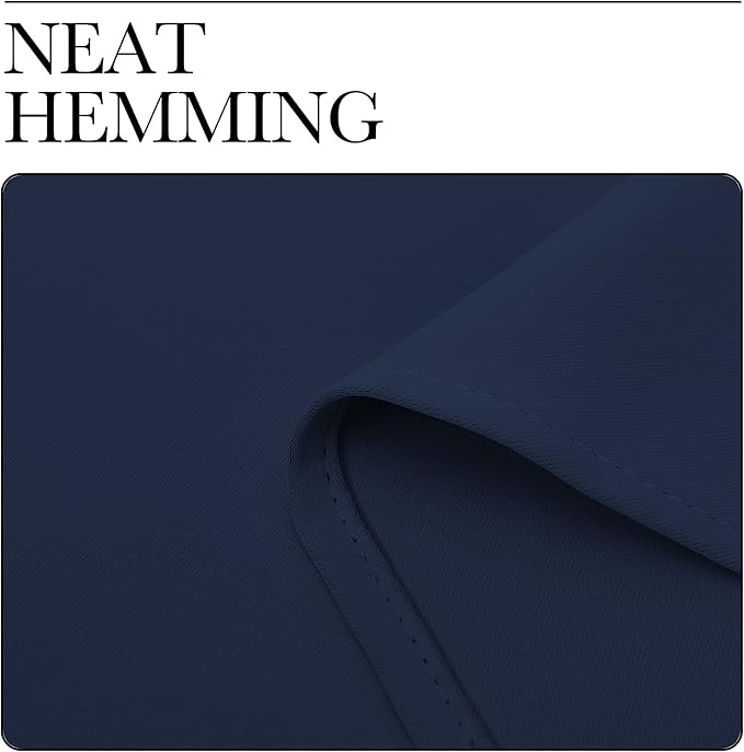 NICETOWN Blackout Curtains Panels for Bedroom, 2 Panels, 66 x 60 Inch, Navy, 3 Pass Microfiber Noise Reducing Thermal Insulated Solid Ring Top Blackout Window Drapes