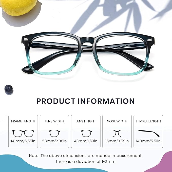 Cyxus Blue Light Glasses Men Women Reduce Eye Strain UV Blocking for Office Work Computer Screen 8082