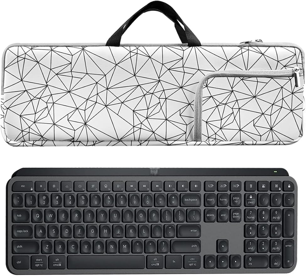 Keyboard Bag Keyboards Travel Protective Sleeve Shockproof Waterproof Neoprene Case Compatible with Logitech MX KEYSKeyboard Mouse/MX Master Keys S Keyboard Mouse (White)