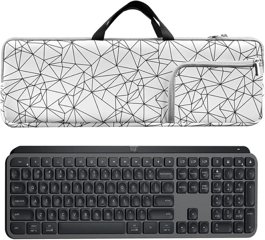Keyboard Bag Keyboards Travel Protective Sleeve Shockproof Waterproof Neoprene Case Compatible with Logitech MX KEYSKeyboard Mouse/MX Master Keys S Keyboard Mouse (White)