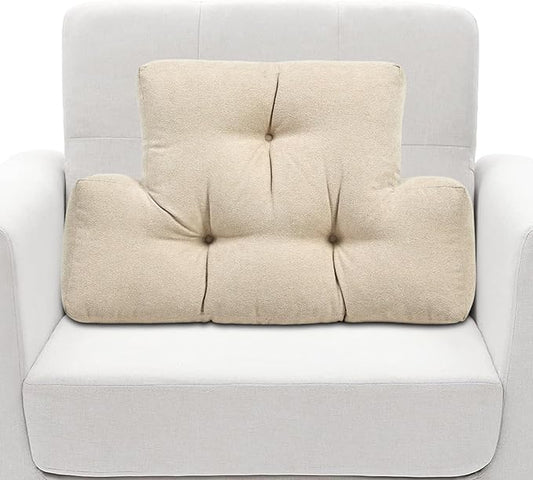 TANYOO Back Pillow for Recliner Lumbar Support Pillow Soft and Fluffy Back Support Cushion Thick Lumbar Cushion for Chairs, Recliners,Sofa, Couch and Bed for Pain Relief Beige