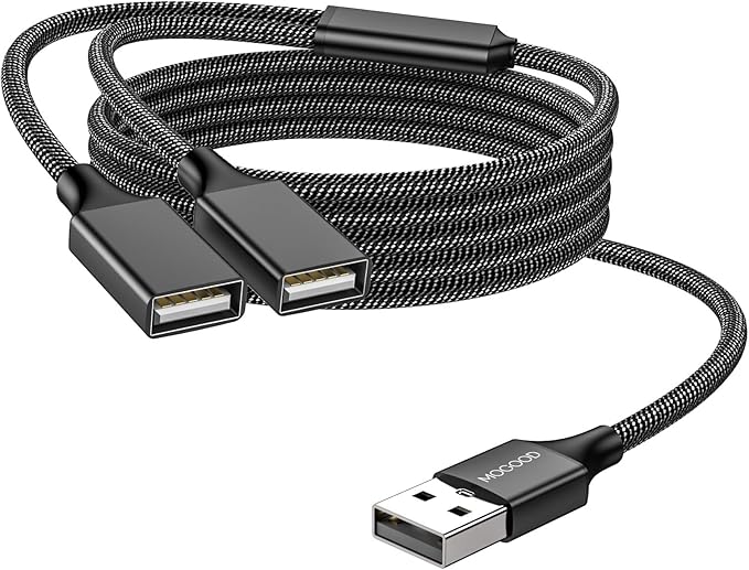 MOGOOD 3.3FT Dual USB Splitter Cable - USB Extension & Power Adapter for Laptop, Mac, Plant Light