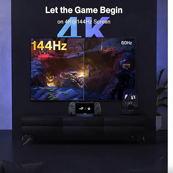 iVANKY ROG Xbox Ally X (2025)/ROG Ally Dock, 8-in-1 Docking Station 4K@144Hz for ASUS ROG Ally X/Valve Steam Deck OLED/Legion Go 2/S, HDMI 2.1, 1Gbps Ethernet, 3*USB-A 3.0, 100W Charge