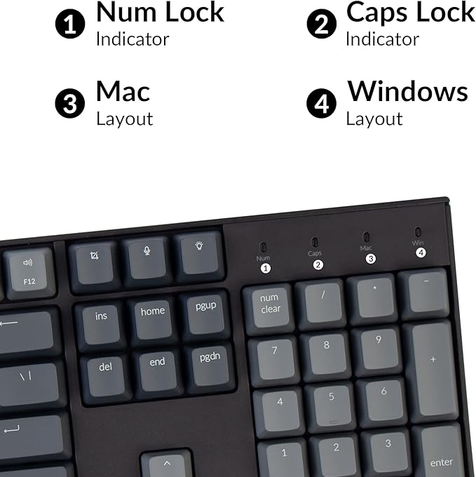 Keychron K10 Full Size Layout White LED Backlit Hot-Swappable Mechanical Keyboard for Mac Windows, Multitasking 104-Key Bluetooth Wireless/USB Wired Computer Keyboard with Keychron Super Brown Switch