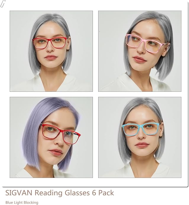 SIGVAN Ladies Reading Glasses Blue Light Blocking Spring Hinge Fashion Pattern Print Eyeglasses for Women