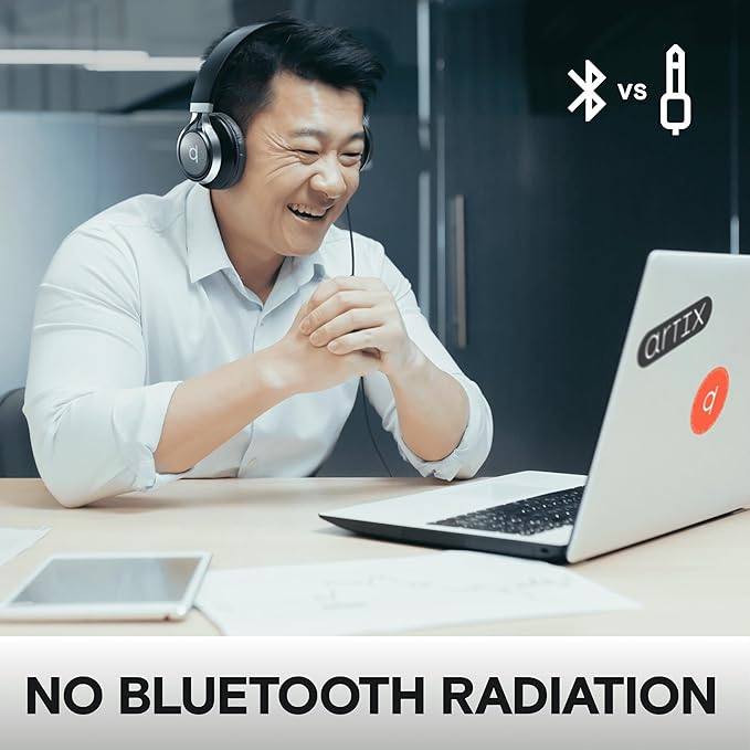 ARTIX CL750 Wired Headphones with Mic & Volume Control — Noise Isolating On-Ear Headphones for Computer and Laptop Wired, Plug in Corded Headphone with Wire (Foldable, Aux Jack 3.5mm)