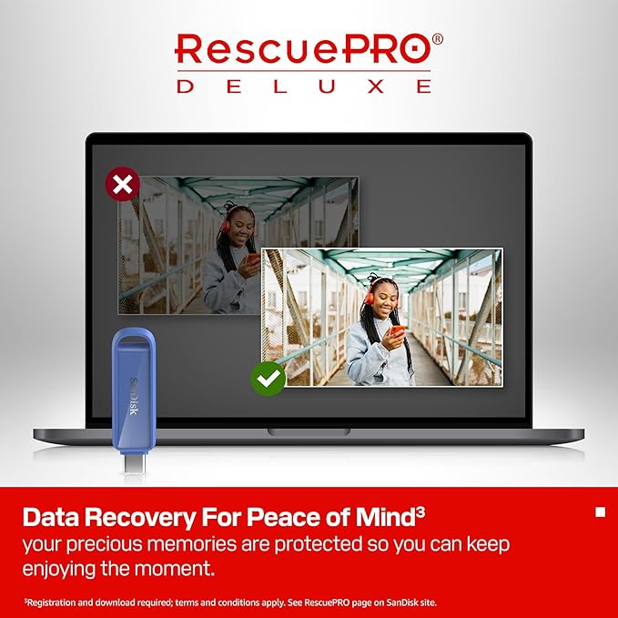 SanDisk 1TB Phone Drive with USB Type-C - for Smartphones, Tablets, and Computers - Up to 150MB/s, USB 3.2 Gen 1 - Maritime Blue - SDIXS0N-1T00-GN6ND