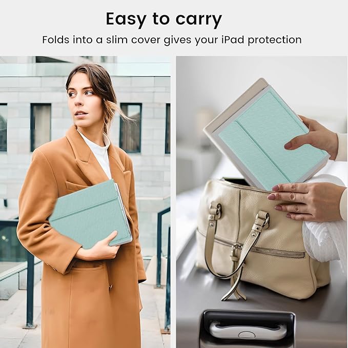 OYEEICE for iPad 9th Generation Case with Keyboard - Backlit Wireless Detachable Folio Cover with Pencil Holder for iPad 9th/8th/7th Gen, iPad Pro 10.5" & iPad Air 3rd Gen - Green