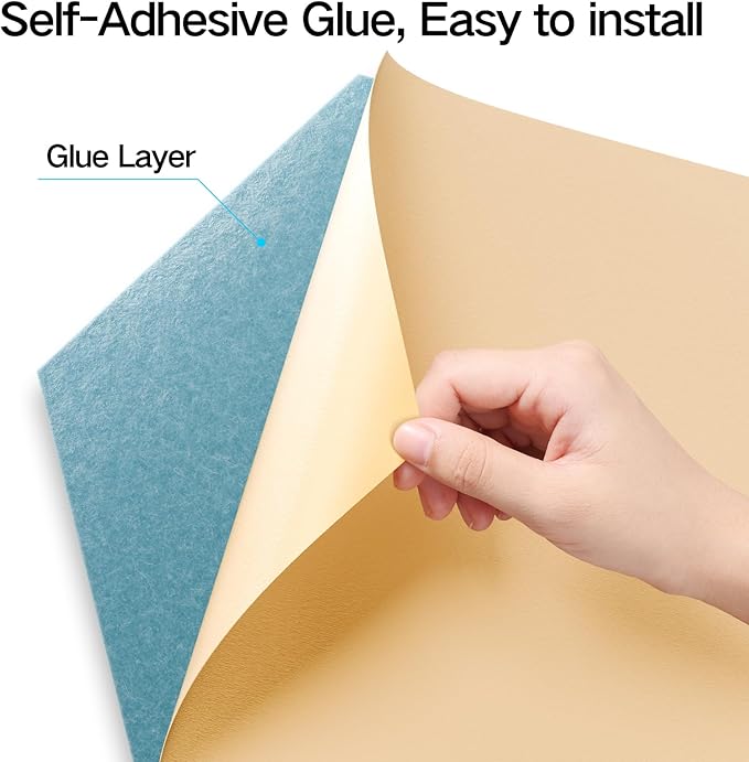 22 Pack Self-Adhesive Acoustic Panels 12" X 10" X 0.4" - Sound Proof Foam Panels with High Density, Y-Lined Design, Flame Resistant, Absorb Noise and Eliminate Echoes(Light Blue)