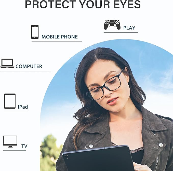 Cyxus Blue Light Blocking Glasses for Men and Women, Ultra Lightweight TR90 Metal Frame Computer Glasses for Gaming, Office, Reading, Digital Screen Protection 8208T02