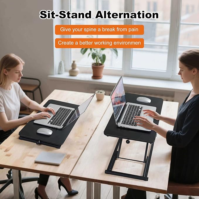 Height Adjustable Standing Desk Converter for Ergonomic Sit Stand Workstations Size 23.62X13.38 inch