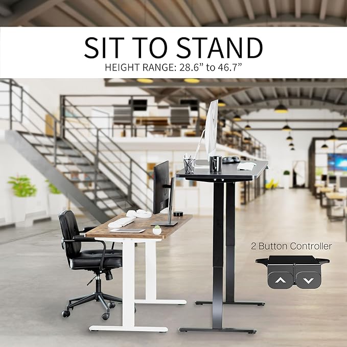 VIVO Electric 71 x 30 inch Stand Up Desk, Height Adjustable, Rustic Vintage Brown Top White Frame, Home and Office Furniture Sets, DESK-KIT-0W7N