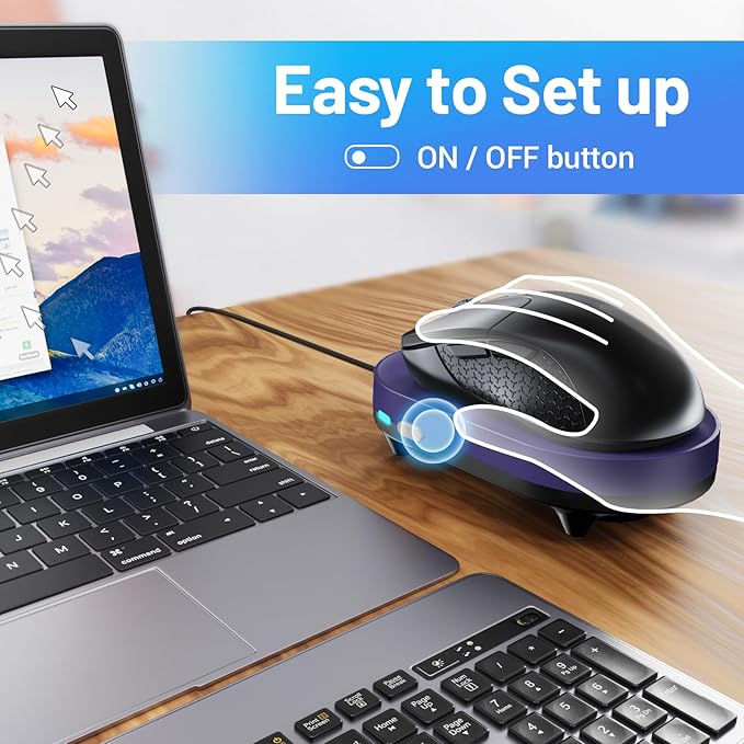 HONKID Undetectable Mouse Mover Jiggler with ON/Off Switch and USB Port Drive-Free,Simulate Physical Automatically Mouse Movement,Prevent Computer Laptop Inactive/Lockdown (Purple)