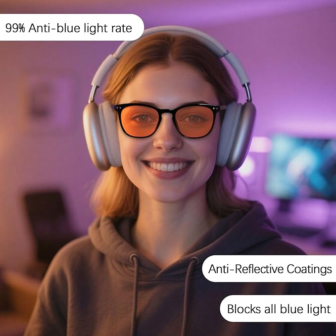 ANDWOOD Blue Light Blocking Glasses Women Men Computer Small Face Clear Bluelight Blocker Eyeglasses Frame