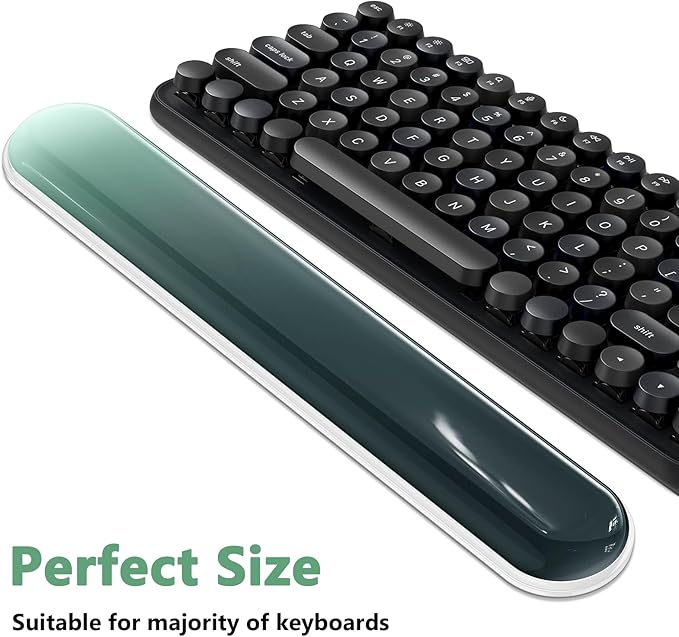 AKIT Ergonomic Mouse Pad with Wrist Rest& Keyboard Wrist Rest, Wrist Rest for Computer Keyboard, Pain Relief, Non-Slip Gel Base, Mousepad Wrist Support for Gaming, Office, Waterdrop Shaped Green