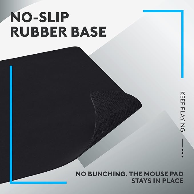Logitech G240 Cloth Gaming Mouse Pad, Optimized for Gaming Sensors, Moderate Surface Friction, Non-Slip Mouse Mat, Mac and PC Gaming Accessories, 340 x 280 x 1 mm