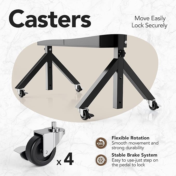 HUANUO Portable Standing Desk Adjustable Height, Mobile Stand Up Desk for Walking Pad and Treadmill, Rolling Computer Table with Wheels, 31.5"x15.75" Height 28.7"-46.1", Light Rustic