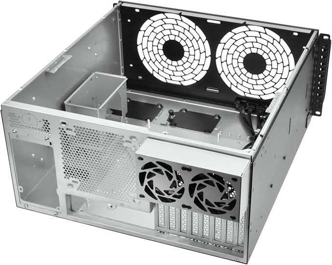 Silverstone Technology RM51 5U Rackmount Server Chassis with Dual 180mm Fans and Enhanced Liquid Cooling Capability, SST-RM51