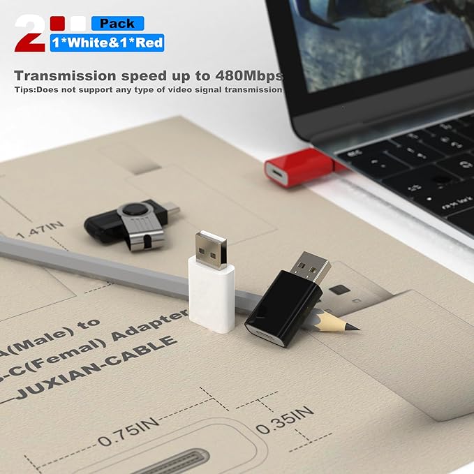 USB to USB-C Adapter,Type-C Female to USB-A Male Adapter Compatible with Apple MagSafe Watch 10/9/8/7/SE/Ultra,Car,iPhone 16 15 14 13 12 Mini Pro Max,iPad,Galaxy,Pixel 7 6 5,CarPlay,Wall Plug