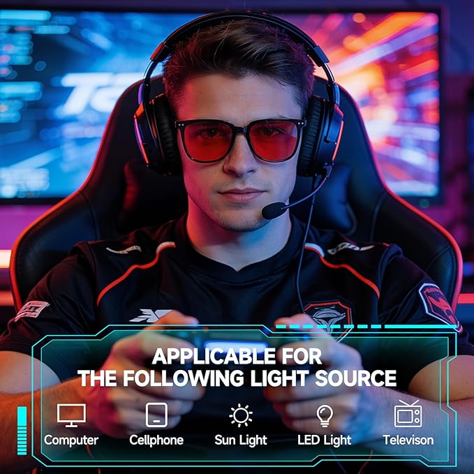Oversized Square Blue Light Blocking Glasses for Women and Men - Gaming & Computer Anti-Fatigue