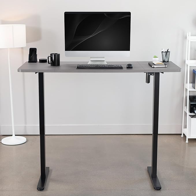 VIVO Electric 60 x 24 inch Stand Up Desk, Height Adjustable, Dark Gray Top Black Frame, Home and Office Furniture Sets, DESK-KIT-B06G