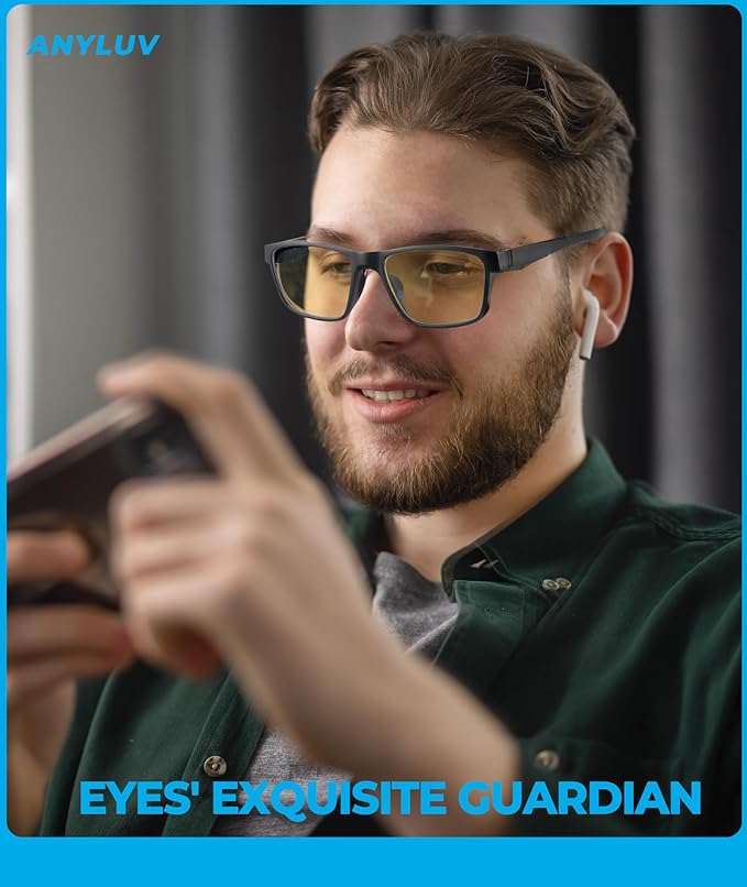 ANYLUV Blue Light Glasses Men Women Computer Gaming Glasses Anti Eyestrain Lightweight Blue Light Blocking Glasses