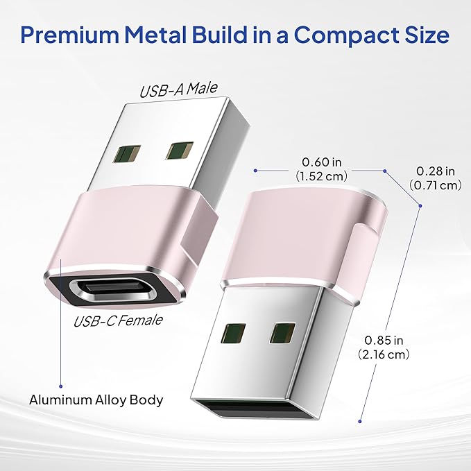 Elebase for Samsung Galaxy S25 Adapter,USB to USB C Adaptor 4Pack,Type C Female to A Male Cable Converter for Galaxy S24 S23 Plus Ultra FE,Z Fold Flip 7 6 5,A55 A54 A53 A52,Tab S10 S9 S8 A9 A8 A7 Lite