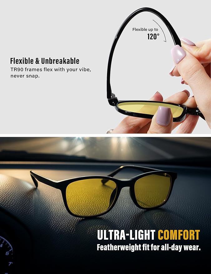 TIJN Sleep Glasses for 99.9% TR90 Blue Green Light Blocking Dual AR Coatings Red Lens for Computer Gaming Reduce Eyestrain, Multi Color