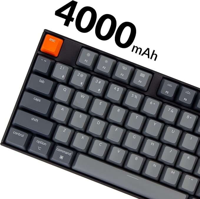 Keychron K10 Full Size Layout White LED Backlit Hot-Swappable Mechanical Keyboard for Mac Windows, Multitasking 104-Key Bluetooth Wireless/USB Wired Computer Keyboard with Keychron Super Brown Switch