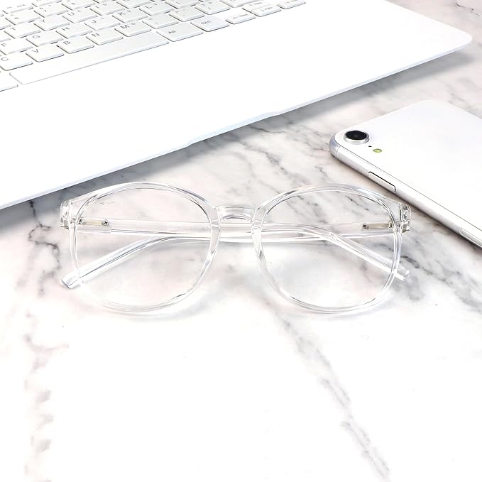 LifeArt Blue Light Blocking Glasses, Anti Eyestrain, Computer Reading Glasses with Spring Hinge, Gaming Glasses, TV Glasses for Women Men, Anti Glare (Transparent, 2.50 Magnification)
