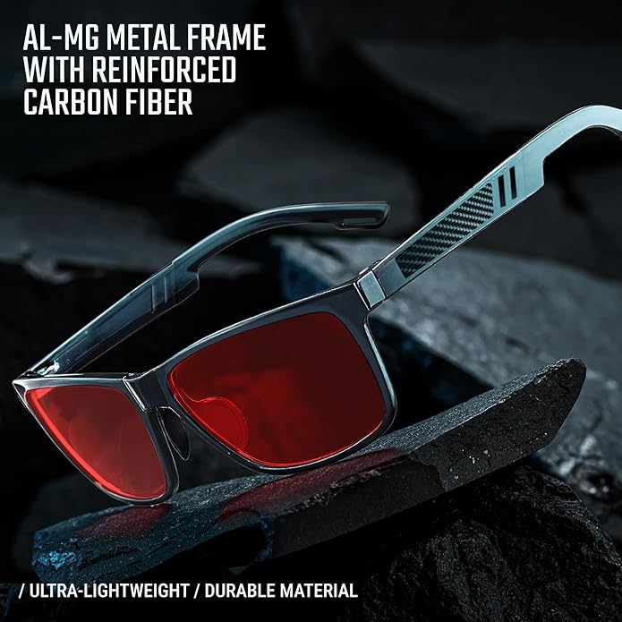IBOANN Blue Light Glasses for Men - Lightweight Al-Mg Metal, Gaming Computer Blocking Glasses, Eye Protection Anti Eyestrain