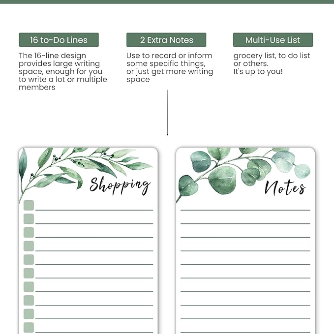 Magnetic Dry Erase Calendar for Fridge, Greenery Monthly Fridge Calendar Whiteboard Set - Vertical Monthly Calendar for Refrigerator, Grocery & to Do List White Board, 3 Markers + Eraser