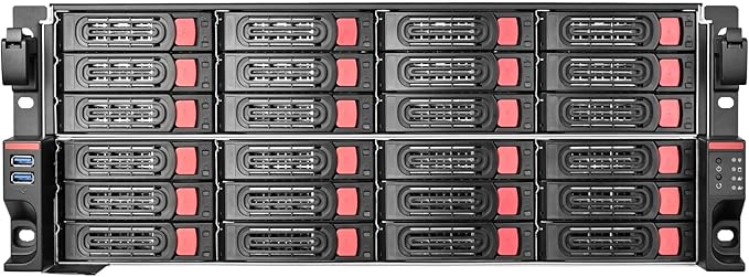 Silverstone Technology RM43-324-RS 4U 24-Bay 2.5" / 3.5" HDD/SSD rackmount Storage Server Chassis with Mini-SAS HD SFF-8643 12 Gb/s Interface, SST-RM43-324-RS