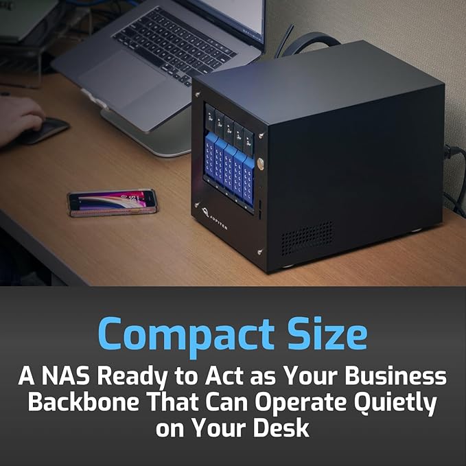 OWC 100TB Jupiter Mini 5-Bay Desktop NAS System with Intel Xeon Up to 2.7Ghz, 32GB Memory, Double 10GbE, TrueNAS™ Scale OS