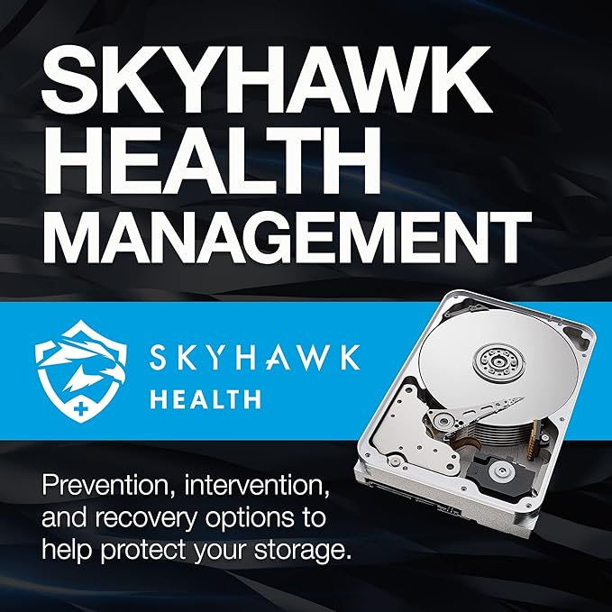 Seagate Skyhawk AI 20TB Video Internal Hard Drive HDD – 3.5 Inch SATA 6Gb/s 512MB Cache for DVR NVR Security Camera System with in-House Rescue Services (ST20000VE003)