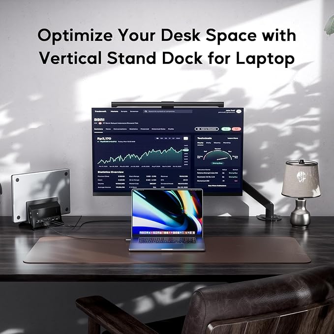 MacBook Pro Air Docking Station, Vertical USB C Laptop Docking Station with M.2 SSD Slot, HDMI 4K@60Hz, 4 USB A/C Max 10Gbps, Ethernet, SD/TF, PD Dock for MacBook/USB-C Win Laptops - Black