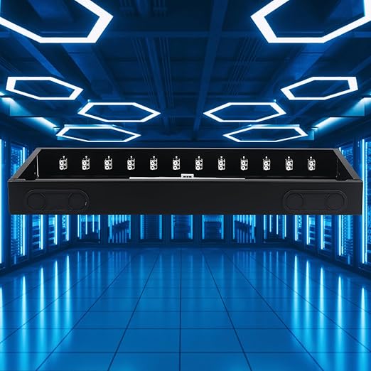 LC-MM 12 Duplex 24 Port Rack Mount Enclosure Box with Splice Tray Multimode LC-OM2 Kit (Includes 1.2 Meter Pigtail and 12PC Coupler)