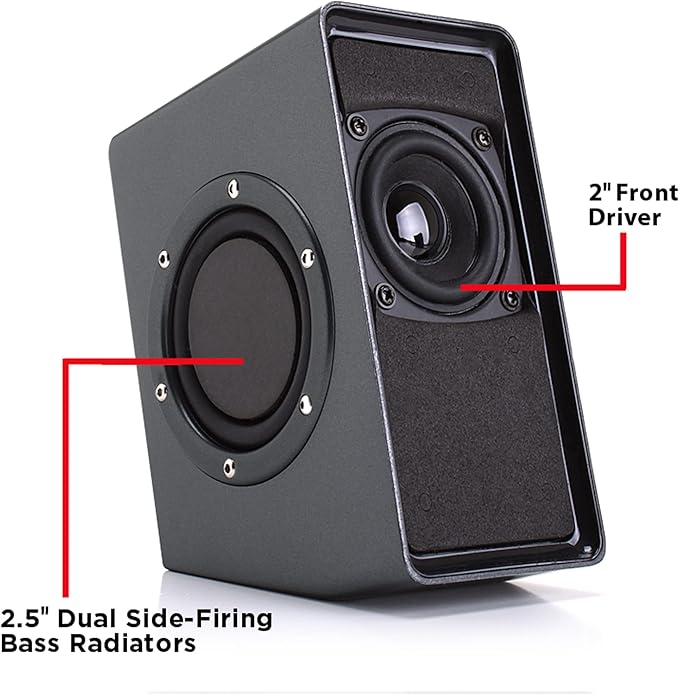 GOgroove Computer Speakers for Desktop PC, USB Powered Plug and Play 3.5mm AUX, Compact Design, Volume Knob, Sound for Office, Business & School, Works with Windows & Mac, Laptop/Desktop/Projector