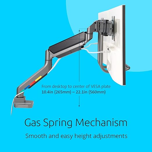 Kensington SmartFit Dual Monitor Arm with Crossbar and Easy-Grip Handle for 2 Screens Up to 32 Inch 19.8lbs, Gas Spring Height-Adjustable C-clamp or Grommet Monitor Mount with Max VESA 75/100mm