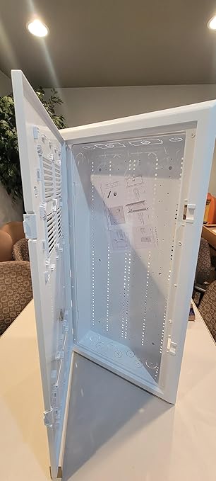 32-Inch Wall-Mount Media Enclosure, Network Distribution Box with Cable Management, White