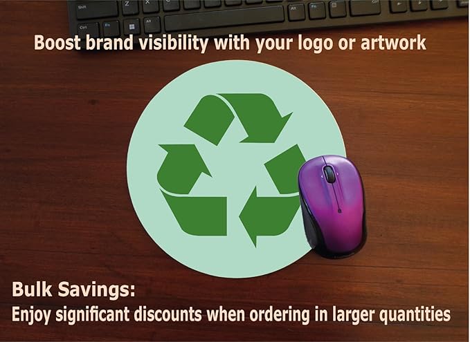 Personalized Mouse Pad - Add Pictures, Text, Logo or Art Design and Make Your Own Customized Mousepad. Each Custom Mouse Mat Comes in a Colorful Gift Bag. Personalized Your Gaming Mousepad (Round)