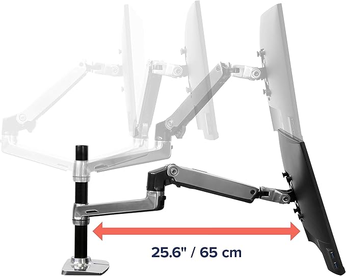 Ergotron – LX Vertical Stacking Dual Monitor Arm, VESA Desk Mount – for 2 Monitors Up to 24 Inches, 7 to 20 lbs Each – Polished Aluminum