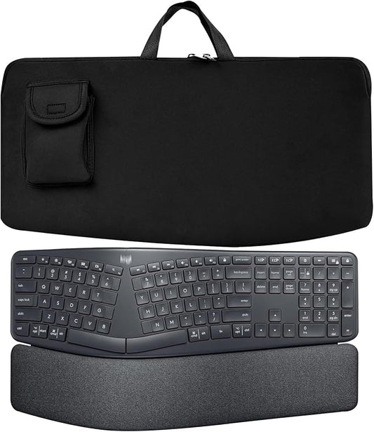 Keyboard Travel Bag Portable Keyboards Sleeve Shockproof Waterproof Keyboard Neoprene Case for Logitech Ergo K860 /Arteck Split Ergonomic Performance Wireless Mouse Combo