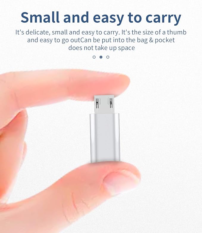 USB C Female to Micro USB Male Adapter(3pack)Type C Cable Charger Converter Android Data Sync Connector for Ipad Thunderbolt Charging Cord compatible for Samsung Galaxy S7 S6 Edge Nexus LG G4 K20 MP3