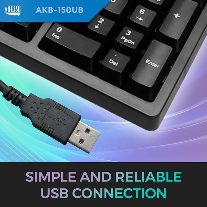 Adesso Ergonomic Split Keyboard AKB-150UB Comfort Ergo Design with Palm Rest, 105-Key US Layout, USB Connectivity, Multimedia & Internet Controls