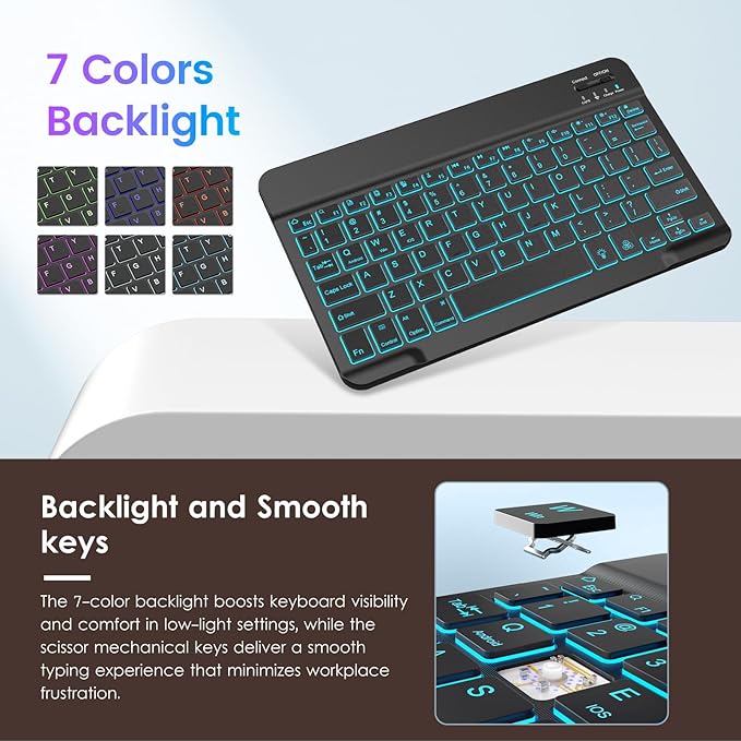 VIKESI Keyboard Case for iPad (A16,2025) 11th Generation/iPad 10th Generation Case (10.9" 2022),Premium Leather Smart Cover,Built-in Breathing Light,Function Row,Pencil Holder,Card Slots - Dark Brown