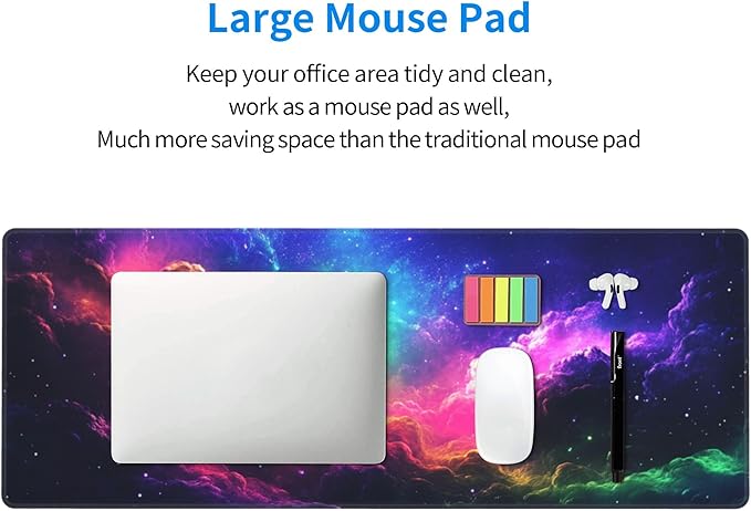 Colorful Clouds Desk Mat Large Gaming Mouse Pad Colorful Clouds Extended Mousepad Big in Laptop Computer Mouse Keyboard Mat for Office Desk Decor 31.5x12 in